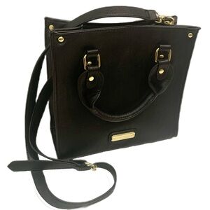 Steve Madden Leather Bag - black leather & leopard print